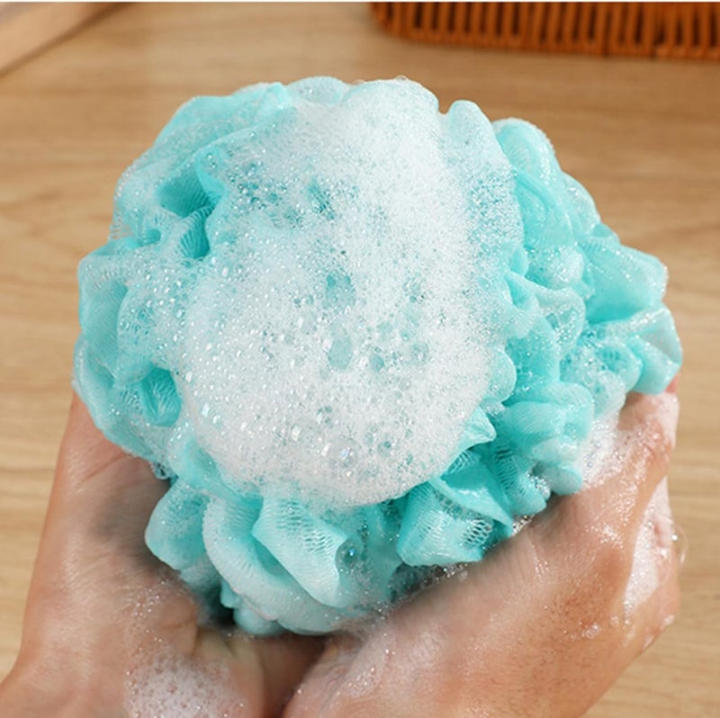 F-U Store Loofah Sponge Shower Loofahs 70g Bath Sponges Mesh Balls 4 Colors for Body Scrubber Exfoliator Wash Back Scrubber Bathroom Men Women - 4 Pack Scrubbers Cleaning Bathing Accessories - Image 3